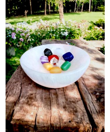 Selenite Round Cleansing Bowl - Handmade 6cm Selenite Stone for Healing, Meditation, and Jewelry Storage - Buy Online on GoSupps.com