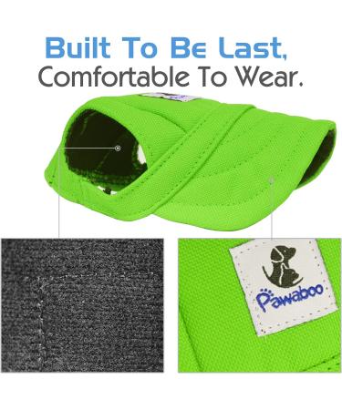 Pawaboo Bright Green Adjustable Dog Baseball Cap | Sun Protection Hat with Ear Holes for Puppies - Buy Online on GoSupps.com