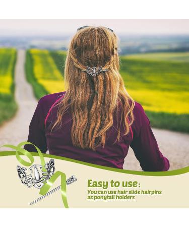 Viking Celtic Hair Clips Set - Metal Hair Slide Clip with Stick for Women and Girls - Buy Online on GoSupps.com