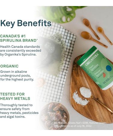 Organika Certified Organic Spirulina Powder- Superfood 3rd Party Tested Pristine Sourcing Vegan- 300g 300 g (Pack of 1) Powder - Buy Online on GoSupps.com