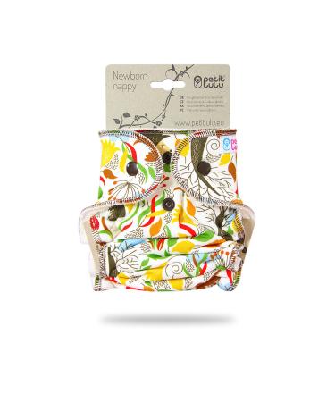 Petit Lulu Newborn Diaper (2-6kg) Snap Fasteners (Hedgehog in Autumn)