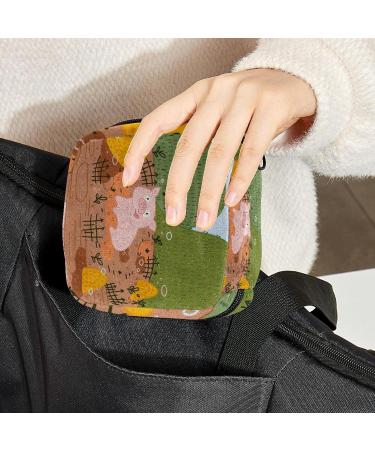 Animal Farm Sanitary Napkin Storage Bag | Portable First Period Pads Holder | Travel Makeup Bag for Girls Women | Large Capacity Multicoloured 07 - Buy Online on GoSupps.com