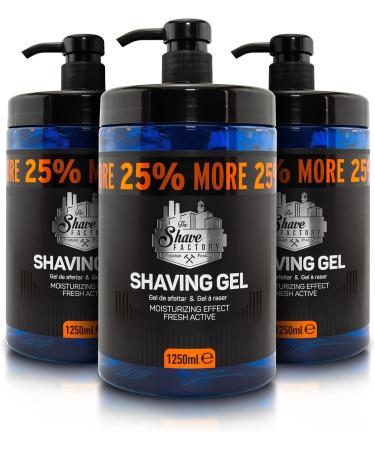 The Shave Factory Shaving Gel 1250ML - 25% Extra Free - Moisturizing & Fresh Active Formula for Barbers, Hairdressers & Shaving Enthusiasts - Buy Online on GoSupps.com