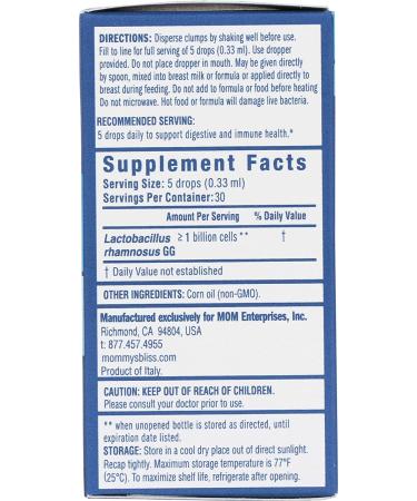 Mommy's Bliss Baby Probiotic Drops 0.34 Fl Oz (Pack of 2) - Digestive Support for Babies - Buy Online on GoSupps.com