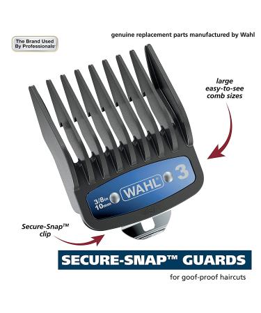 Wahl Genuine Elite Guide Comb Set with Colored Metal Clips and Organization Caddy - 12 Full Size Guards for Precision Hair Cutting (3291-300) - Buy Online on GoSupps.com