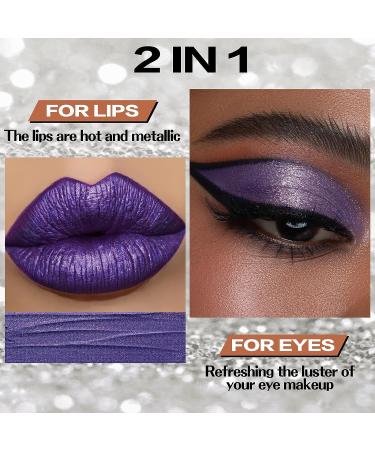 FOCALLURE Metallic Chameleon Liquid Lipstick - Diamond Glitter Lip Gloss - Shimmery Finish - Long-Lasting & Intense Pigment - AMETHYST - Buy Online on GoSupps.com