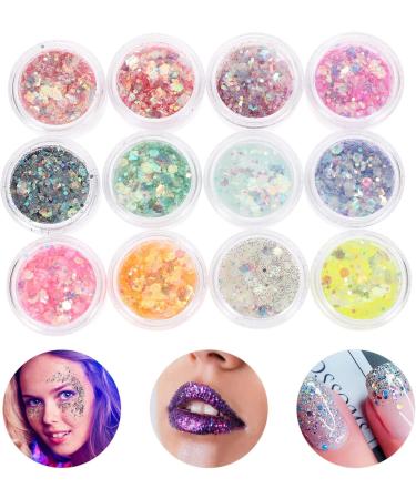  Didiseaon Didiseaon 12 Boxes Shine Glitter Body Gel Glitter Lacquer Face Body Eyes Glitter Body Gel Glitter Body Glitter Body Glitter Body Glitter Festival Reconcile - Buy Online on GoSupps.com