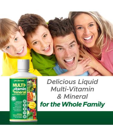 Life's Fortune Liquid Multivitamin for Adults Men & Women Teens High Absorption Daily Vitamins Trace Minerals Amino Acids with Biotin L-Arginine Potassium Tropical Flavor Sugar Free 32 oz 32 Fl Oz (Pack of 1) - Buy Online on GoSupps.com