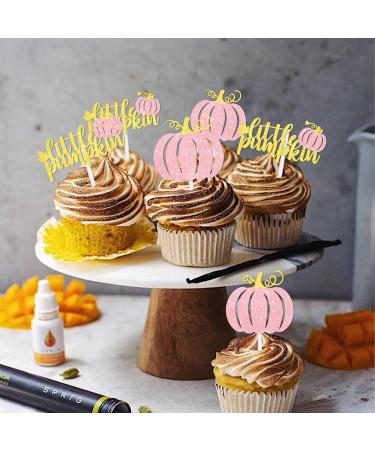 18pcs Glitter Little Pumpkin Dessert Cupcake Topper Thanksgiving Gratitude Theme Decor for Boys Girls Men Women Happy Birthday Autumn Harvest Party Decoration Supplies - Buy Online on GoSupps.com