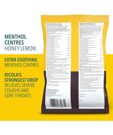 Ricola Lemon Mint No Sugar Added Throat Drops & Menthol Centres Cough Drops Lemon Mint + Cough Drops - Buy Online on GoSupps.com