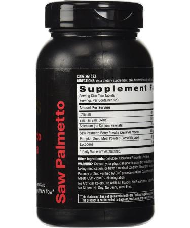 GNC Men's Saw Palmetto Formula 240 Tablets - Supports Normal Prostate Function - 120 Servings - Buy Online on GoSupps.com
