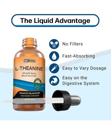 SBR Nutrition MAX Absorption Liquid L-Theanine Drops | All Natural Vegan Alcohol Free Non-GMO | For Stress Relief Relaxation Focus Without Drowsiness | Synergistic With Coffee Or Caffeine - Buy Online on GoSupps.com
