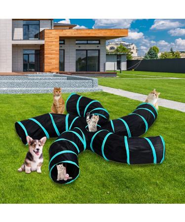Extensible Collapsible Cat Tunnel Play Tent with Hairball Toy - Interactive 5-Way Maze for Cats, Puppies, Rabbits, Ferrets, Guinea Pigs - Indoor/Outdoor Fun with Storage Bag - Buy Online on GoSupps.com