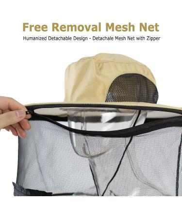 Sun Hat with Hidden Mesh Mask for Mosquito Protection - Cream | 1 Pack - Buy Online on GoSupps.com