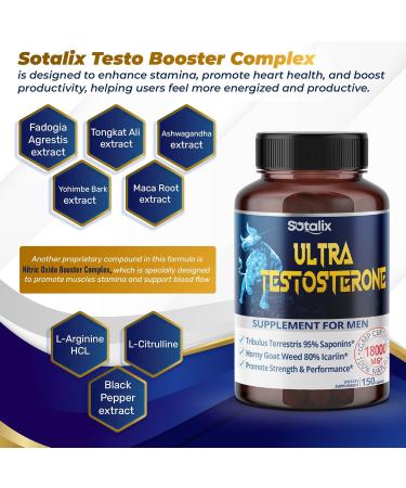 Ultra Booster 18,000MG with Tribulus Terrestris & Horny Goat Weed - Male Energy Supplement - Made in USA - Buy Online on GoSupps.com