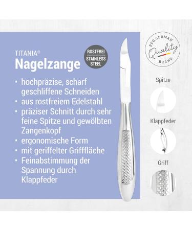 Titania Extra Sharp Professional Nail Tongs (10.5 cm) - Strong Stainless Steel Nail Scissors for Manicure & Pedicure Ideal for Thick & Strong Toenails - International Shipping Available - Buy Online on GoSupps.com