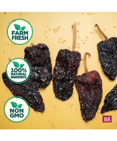OL RICO Dried Ancho Chiles 4 Oz - Premium Mexican Chiles for Birria, Mole, Enchiladas, Salsas & Pozole - Mild to Medium Heat, Sweet & Smoky Flavor - 100% Natural Resealable Packaging - Buy Online on GoSupps.com