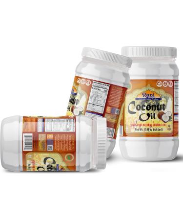 Rani Coconut Oil (100% Pure Natural Coconut Oil) 15 fl oz (444ml) Pack of 12 Cold Pressed NON-GMO | Gluten Free | Kosher | Vegan | 100% Natural | Packed in USA Coconut Oil 15 Fl oz (Pack of 12) - Buy Online on GoSupps.com
