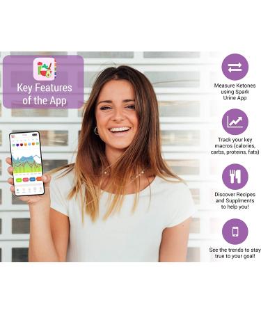 Spark Keto Test Strips with Mobile App Reader - Track Ketosis, Macros, Mood, Weight | Spark DietTracker App - Buy Online on GoSupps.com