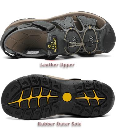 Flarut Men's Outdoor Sandals - Summer Hiking Shoes & Casual Sneakers - Leather Beach Trekking Sandals 47 EU Gray - Buy Online on GoSupps.com