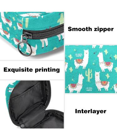 Alpaca Cactus Pattern Sanitary Napkin Storage Bag - Portable Menstrual Period Kit for Women, Teens, and Girls - Color 6 - Buy Online on GoSupps.com