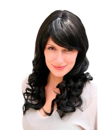WIG ME UP - 9201L-1B wig curly black long hair with parting