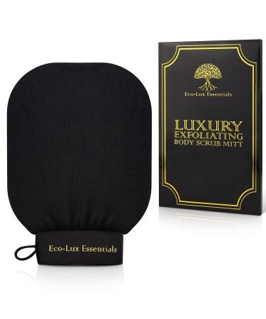 Eco-Lux Exfoliating Mitt Body Scrub Deep Cleanser Glove Dead Skin Remover Soft Skin For Bath Shower Skincare Women & Men Body Scrub Fake Tan Remover - Buy Online on GoSupps.com