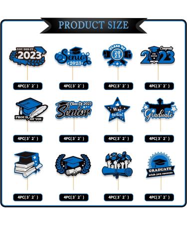 TEICTS Graduation Party Decor 2023 Graduation Party Cupcake Toppers 24 PCS Congrats Grad Cake Toppers Blue and Silver Cupcake Toppers 2023 Graduates Class of 2023 Party Decor (UK-OP-GradCupcakeBlue) - Buy Online on GoSupps.com