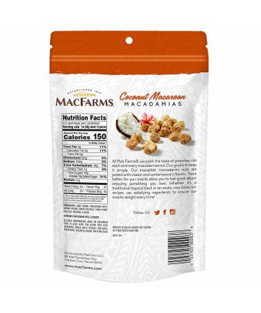 MacFarms Coconut Macaroon Macadamia Nuts - 4.5 Oz (Pack of 3) - Buy Online on GoSupps.com