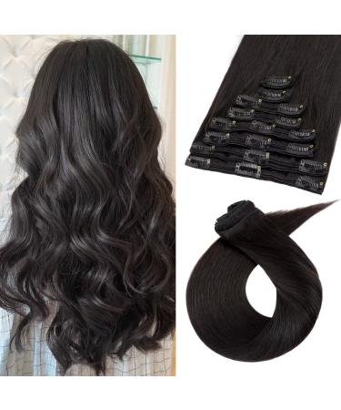 Tess clip in Extensions real hair black 60 cm Remy Hair 8 Tressen hair extensions clip in smooth 170g extensions clip in long hair extension twice (60 cm-#01b-natural black) 60 cm natural black - Buy Online on GoSupps.com