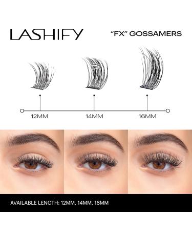 Lashify Fluffy FX 12mm Gossamer DIY Eyelash Extensions Refill | Curly & Fluttery Black False Lashes - Buy Online on GoSupps.com