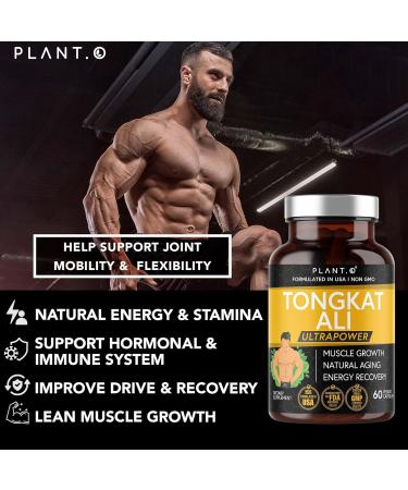 Tongkat Ali Ultrapower - Longjack Extract Supplement for Men's Stamina Strength Endurance & Muscle Growth | 60 Non-GMO Capsules - Best Pre Workout Formula - Buy Online on GoSupps.com