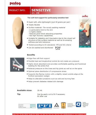 Buy Pedag SENSITIVE Insole Beige 40 EU | Premium Comfort & Support | International Shipping Available - Buy Online on GoSupps.com