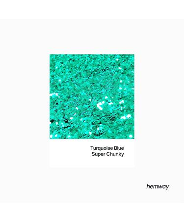 Hemway Eco-Friendly Biodegradable Glitter 100g - Vegan Sparkle for Face Eyes Body Hair & Crafts - Turquoise Festival Makeup Safe - Buy Online on GoSupps.com