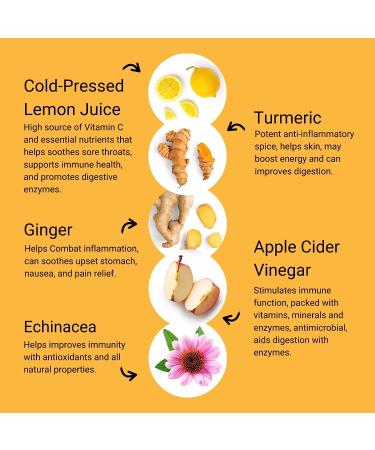 SMART Pressed Juice Immunity Wellness Shot | Organic Turmeric, Ginger, Echinacea | Natural Ingredients | Made in USA - 30 Servings - Buy Online on GoSupps.com