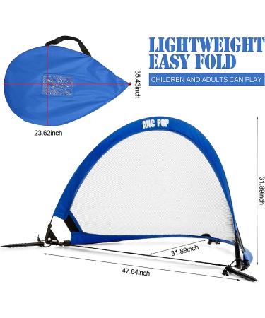 Portable Pop Up Soccer Goal Net Set with Accessories - 2.5ft Blue | For Kids & Adults Training and Backyard Play | Carrying Case & Training Cones Included - Buy Online on GoSupps.com