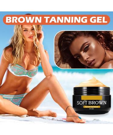 Tanning Gel - Soft & Dark Brown Tanning Accelerator for All Skin Types - 100g - Buy Online on GoSupps.com