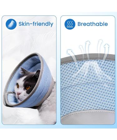 Idogchew Foldable Soft Protective Collar for Cats - Post-Surgery Recovery & Injury Protection (Blue S) - Buy Online on GoSupps.com