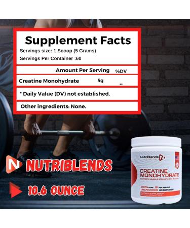 Buy NutriBlends Creatine Monohydrate Powder - 100% Pure Unflavored Vegan Keto Friendly - 300g Worldwide Nutrition Bundle with Multi-Purpose Key Chain - Buy Online on GoSupps.com