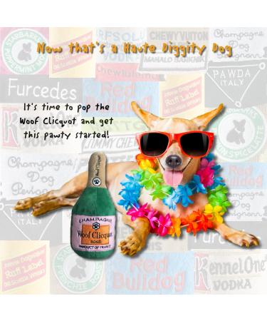 Haute Diggity Dog Muttini Collection - Small Woof Clicquot Rose' Squeaky Plush Toy - Buy Online on GoSupps.com
