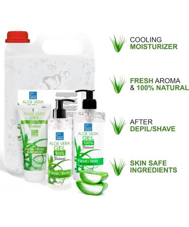 Canary Islands Fresh 100% Natural Aloe Vera Gel - 500 ml (17.6 fl oz) for DIY Cosmetics, Face & Body Care, Hair Repair, After Sun, Wax Aftercare - Moisturizer and Soothing Gel - Buy Online on GoSupps.com