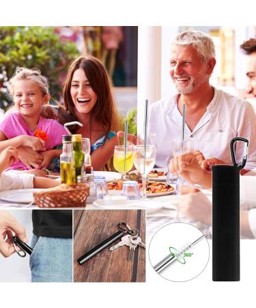 JALCH 2 Pack Telescopic Straws Reusable & Collapsible Stainless Steel Portable Drinking Straws with Compact Key-Ring Case & Brush Ideal for Travel Home Work A Sustainable Choice - Buy Online on GoSupps.com