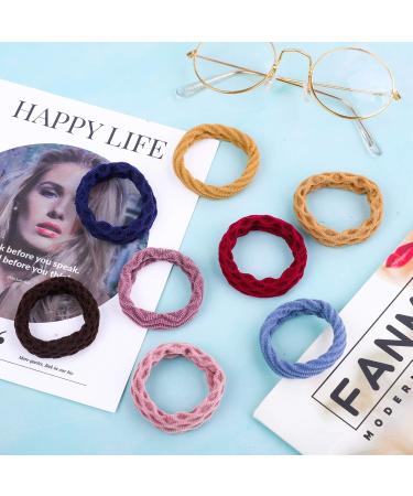 Elcoho 100 Seamless Cotton Hair Gums | Elastic Ponytail Holders for Women & Girls | No Fold Hair Accessories in Mixed Candy Colors - Buy Online on GoSupps.com
