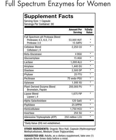 Dr. Mercola Full Spectrum Enzymes for Women - 90 Capsules | Digestive Support & Wellness - Buy Online on GoSupps.com