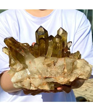 8LB Natural Citrine Cluster Specimen Quartz Crystal Suitable for Home ERTEYIN - Buy Online on GoSupps.com