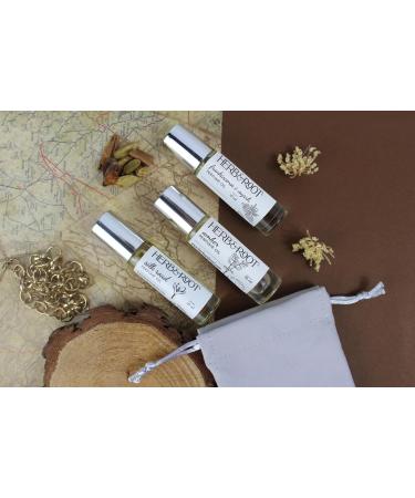 Herb & Root 3 Pc Mini Variety Perfume Set for Women or Men Unisex Aromatherapy Oils Roll Ons Floral Gourmand Woods Earthy Aromatic Citrus (Amber) Amber Wood - Buy Online on GoSupps.com