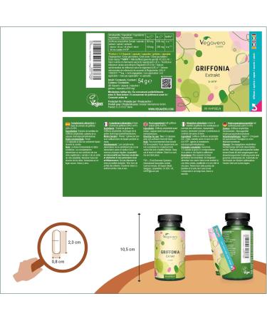 5-HTP GRIFFONIA | High Dosage: 500 mg Griffonia Extract | Anti Stress + Mood | 20% of 5HTP | Vegan & No Additives | 90 Capsules | Vegavero  - Buy Online on GoSupps.com