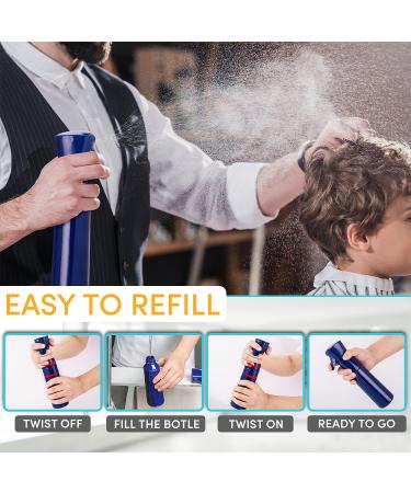 Blue Continuous Spray Bottle 10.1oz/300ml - Ideal for Hair, Plants, Styling, Cleaning, Salons, Face, Scents & Skin Care - Ultra Fine Water Mister - Buy Online on GoSupps.com