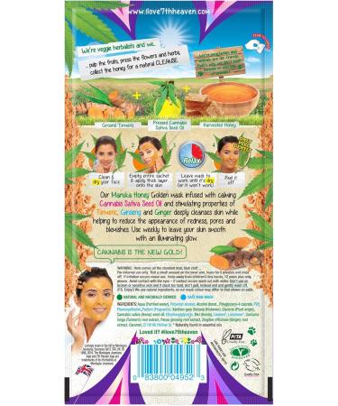 7th Heaven Cannabis Sativa Seed Oil Easy Peel-Off Mask with Ground Turmeric & Manuka Honey for Reducing Blemishes on Oily Combo and Problem Skin Multicolour 10 ml - Buy Online on GoSupps.com