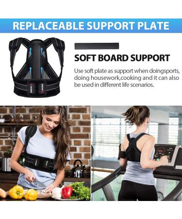 AVIDDA Posture Corrector with Replaceable Support Plate for Men and Women - Adjustable Back Brace for Pain Relief in Back, Neck, and Shoulders - Breathable and Supportive (L) - Buy Online on GoSupps.com